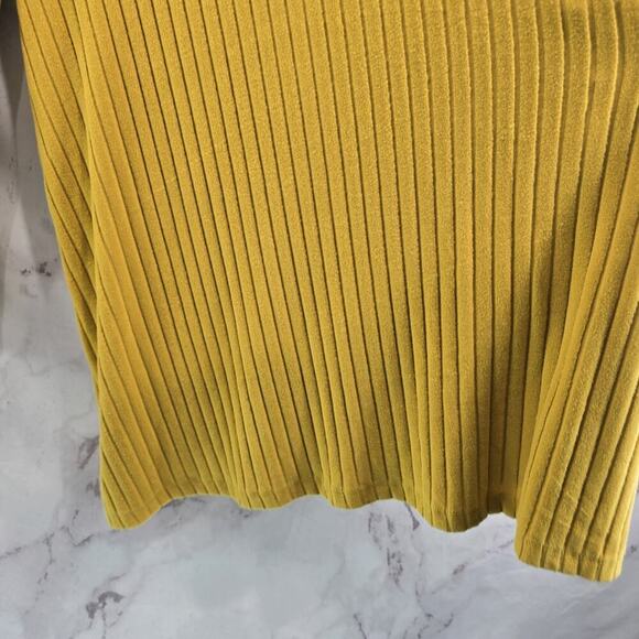 Saturday Sunday Dress Womens Small Yellow Button Ribbed Mock Tunic Long Sleeve - Picture 9 of 12